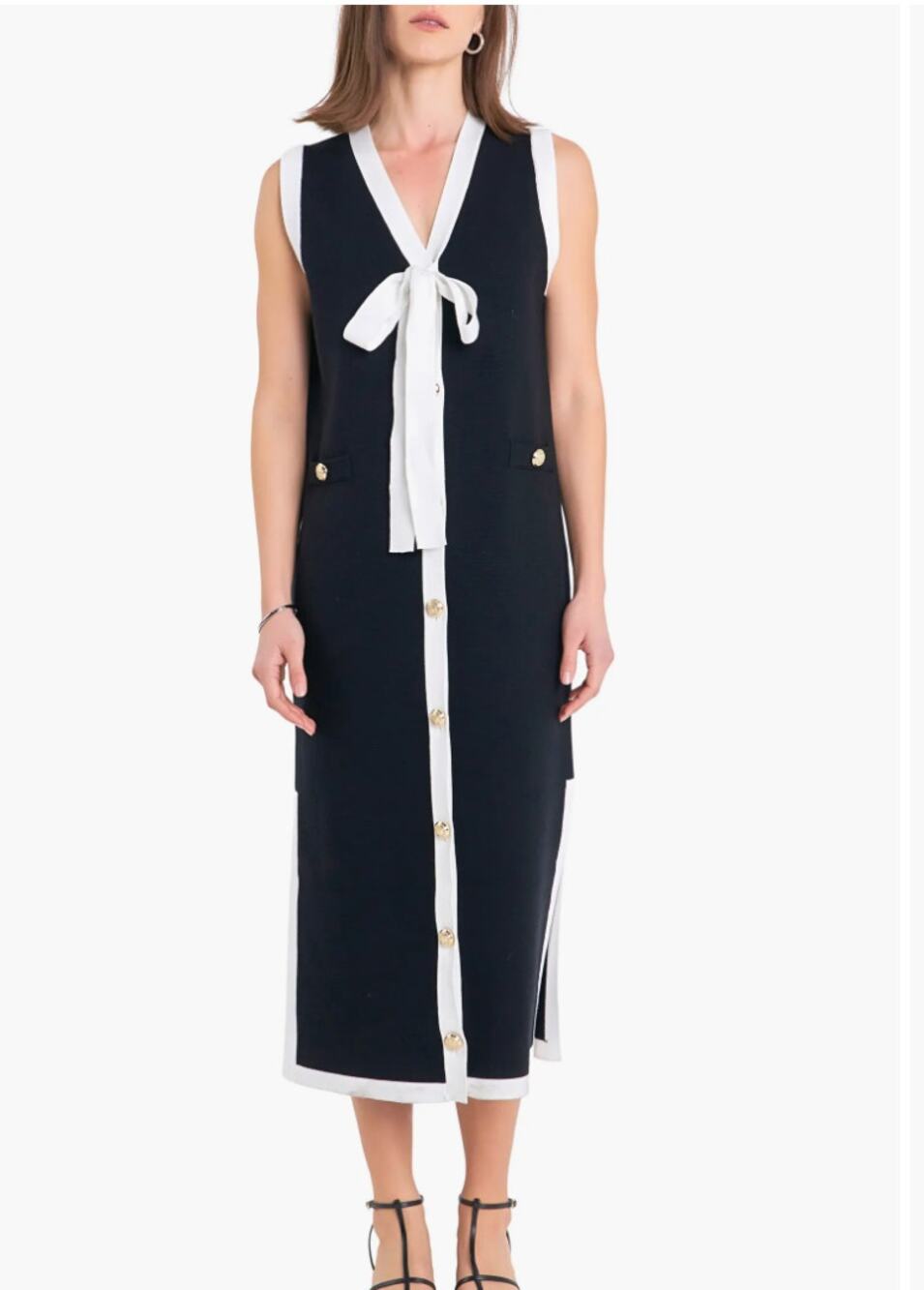 NWT English Facrtory Sleeveless Sweater Dress Sz L